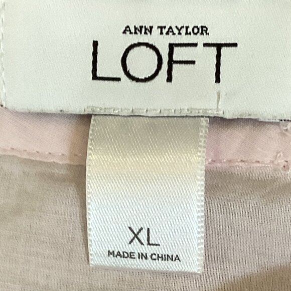 Ann Taylor LOFT Sleeveless Cotton-Silk Top Tiered-Ruffle Neckline XL Pink 276E - Picture 6 of 7
